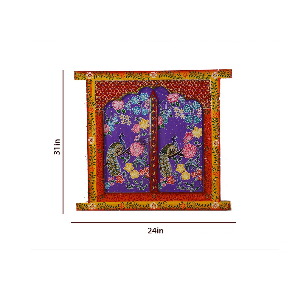 Lively Colored Detailed Designer Wooden Jharokha
