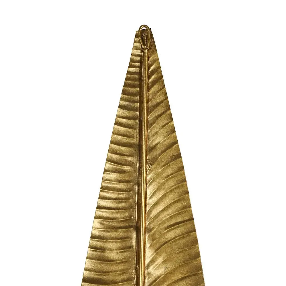 Long Metallic Antique Leaf Metal Wall Art Décor Set of 2