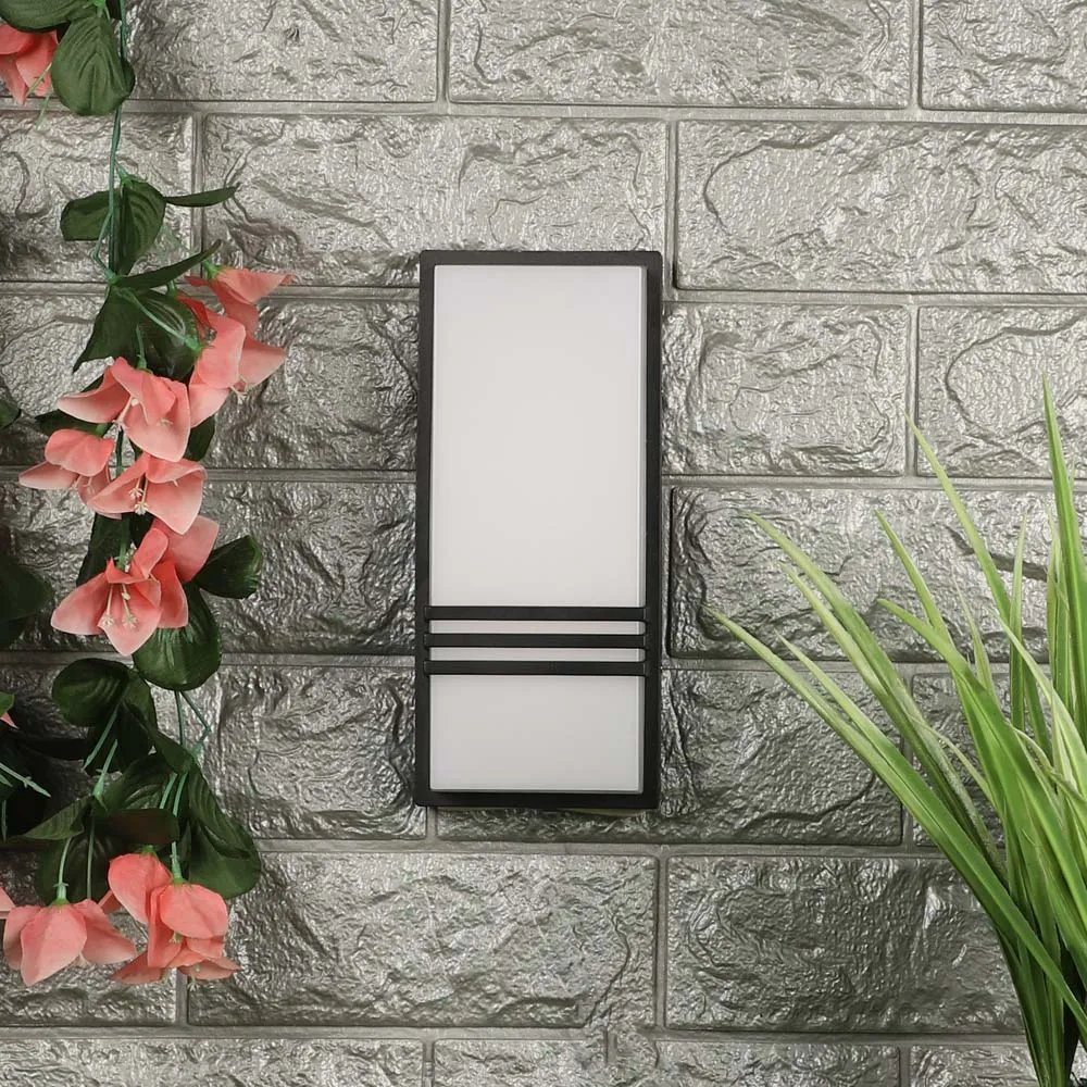 Long Rectangular Decorative Outdoor Wall Fixture Single Piece