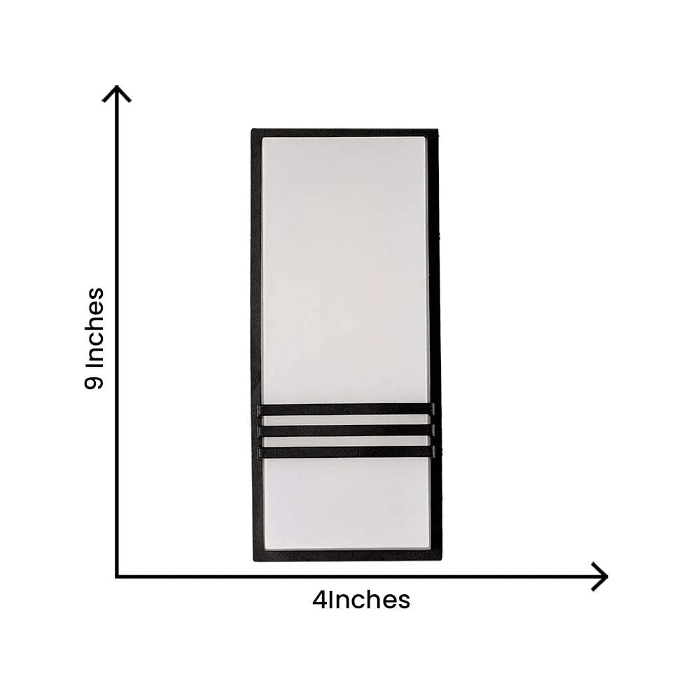 Long Rectangular Decorative Outdoor Wall Fixture Single Piece