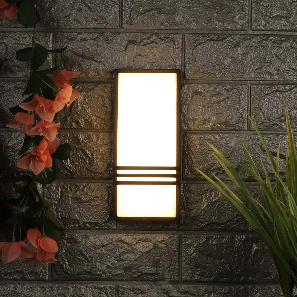 Long Rectangular Decorative Outdoor Wall Fixture Single Piece