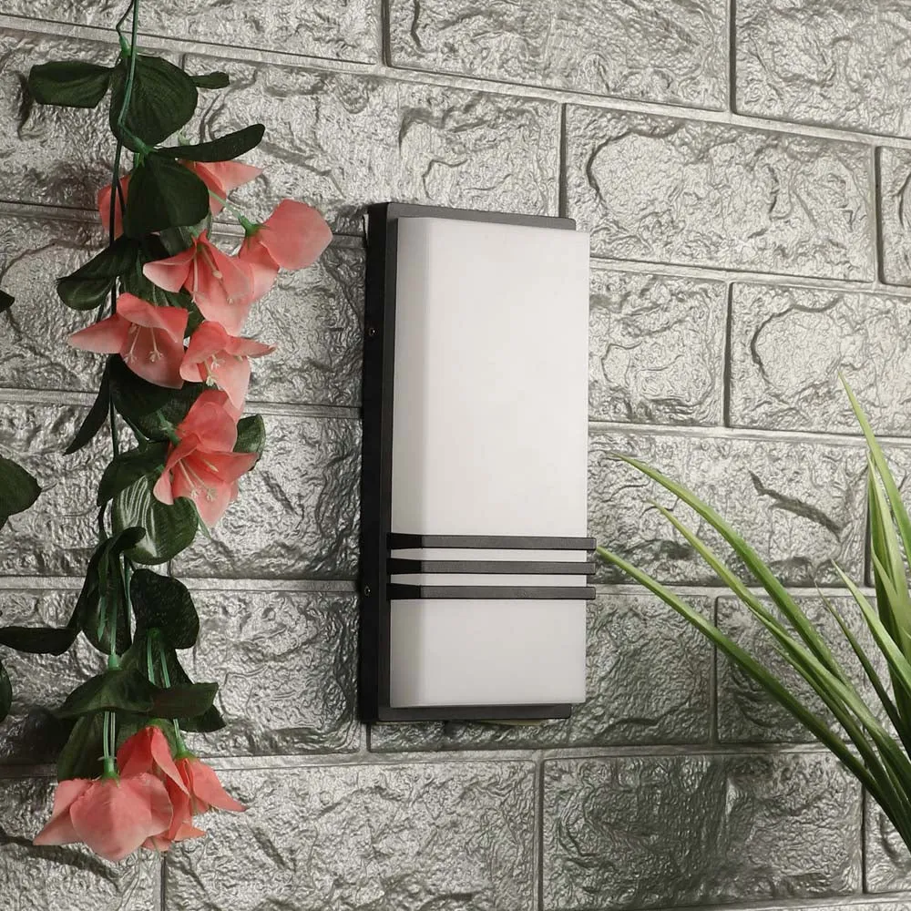 Long Rectangular Decorative Outdoor Wall Fixture Single Piece