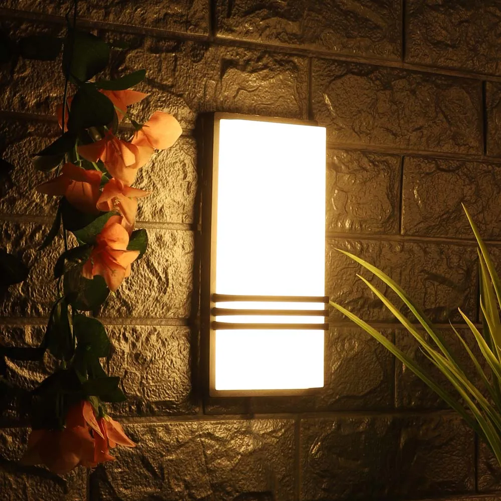 Long Rectangular Decorative Outdoor Wall Fixture Single Piece