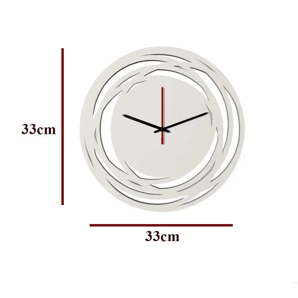 Loops Shape in White Color Wooden Wall Clock