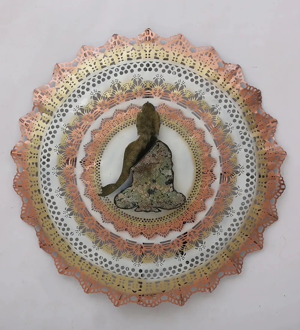 Lord Buddha Copper & Gold Finished Backlit Metal Wall Art Décor