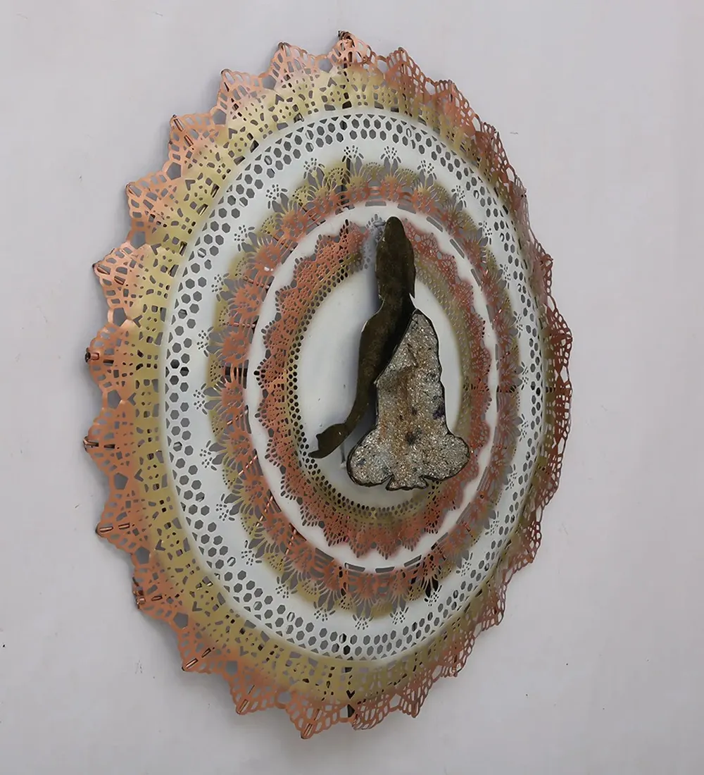 Lord Buddha Copper & Gold Finished Backlit Metal Wall Art Décor