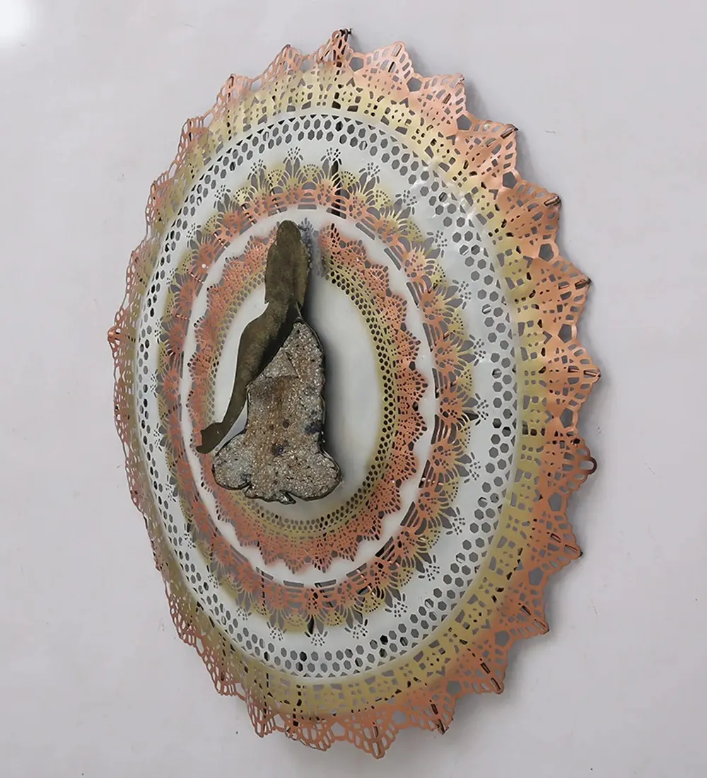 Lord Buddha Copper & Gold Finished Backlit Metal Wall Art Décor