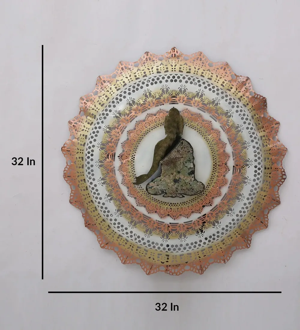 Lord Buddha Copper & Gold Finished Backlit Metal Wall Art Décor