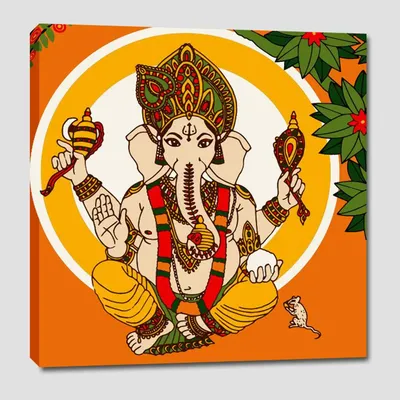 Lord Ganesha Colourful DIY(Do-It-Yourself)/ Paint by numbers canvas painting kit