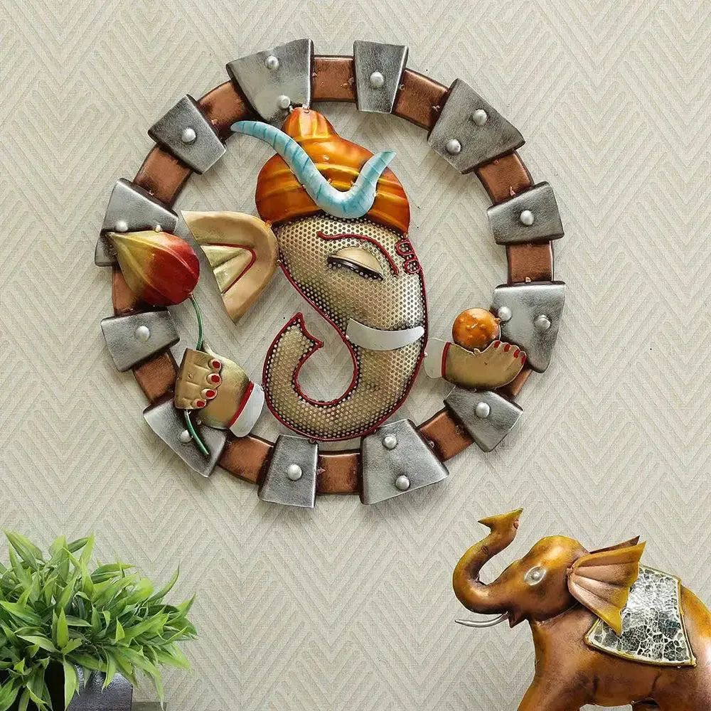 Lord Ganesha-inspired Gorgeous Metal Wall Art Decor