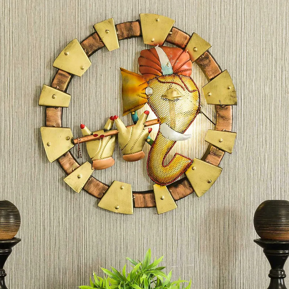 Lord Ganesha Inspired LED Metal Wall Art Decor