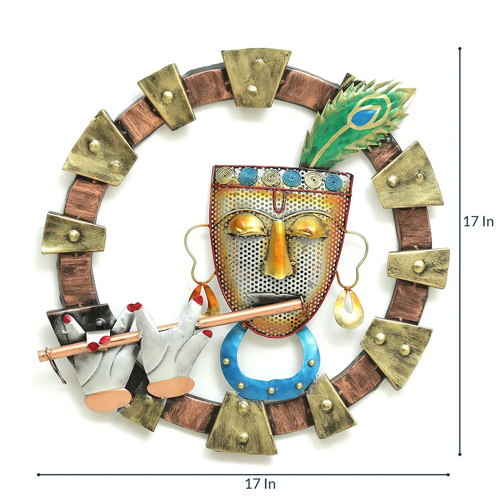 Lord Krishna Inspired Backlit Metal Wall Art Decor