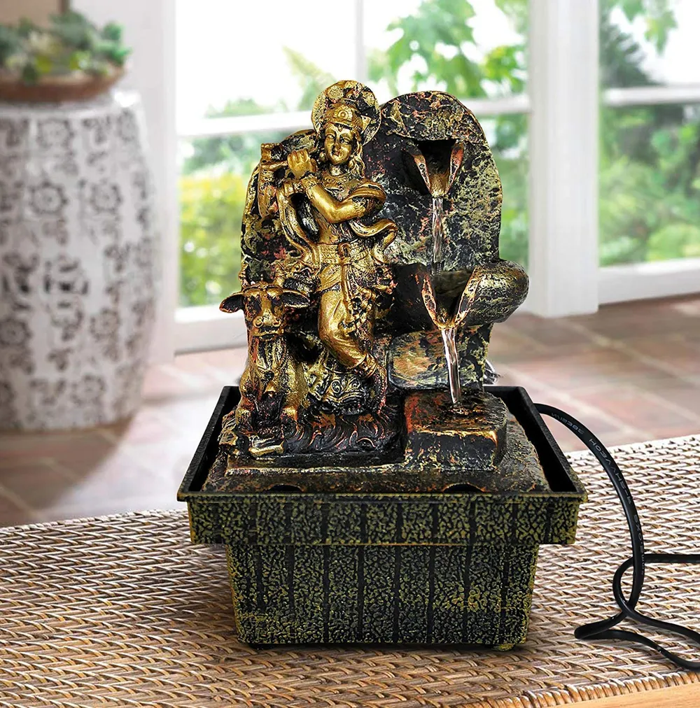 Lord Krishna Polyresin Indoor Water Fountain
