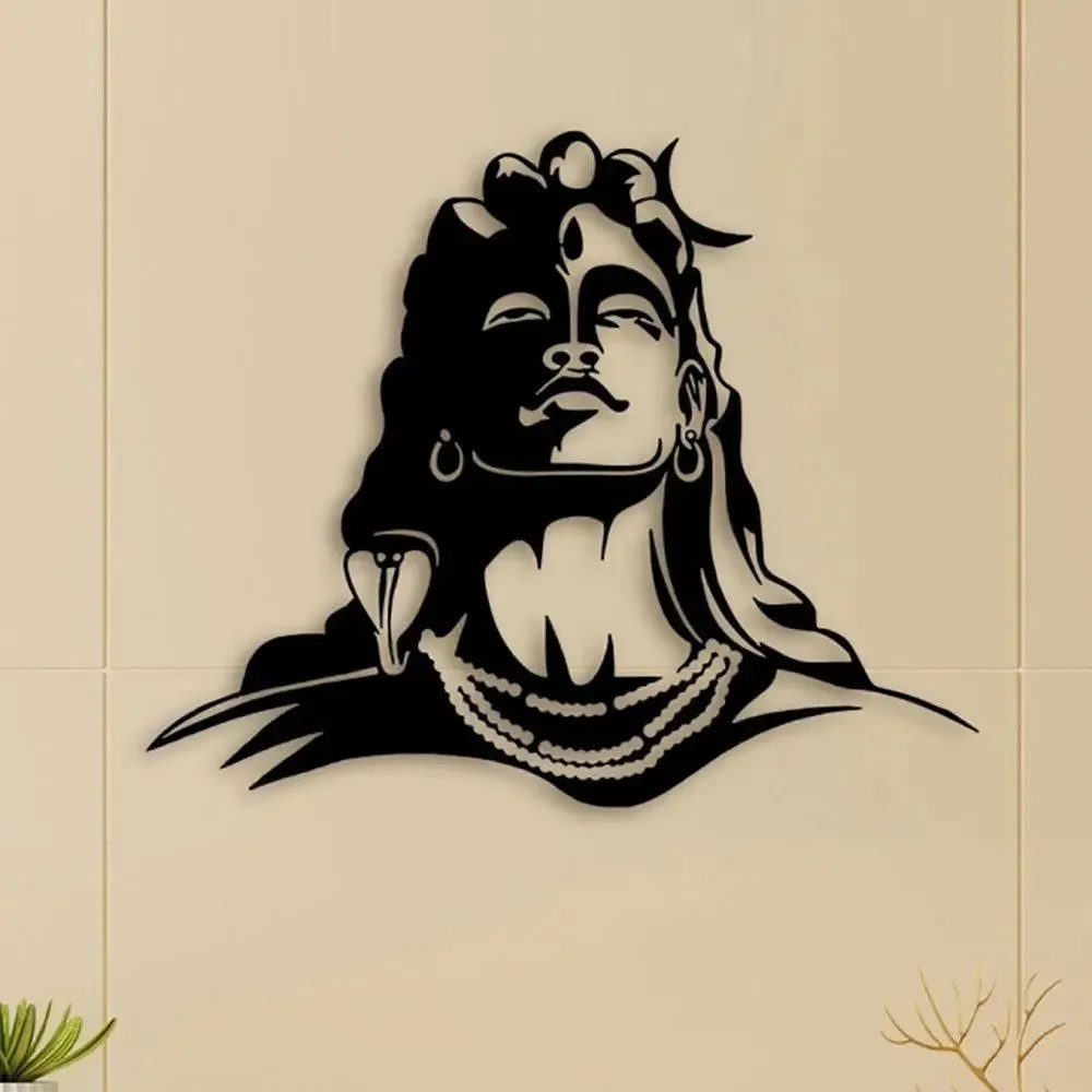 Lord Mahadev Stunning Metal Wall Art Decor- Black Finish