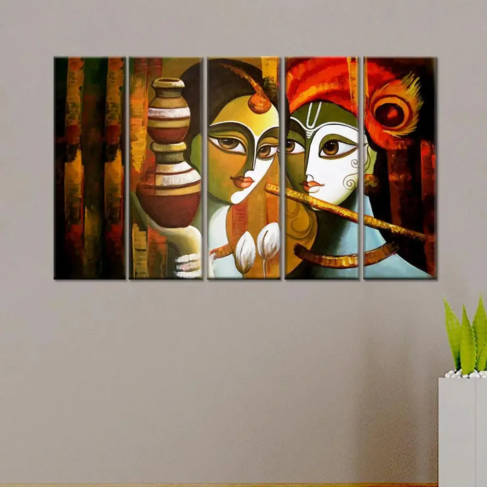 Lord Radha Krishna Folk Wall Painting