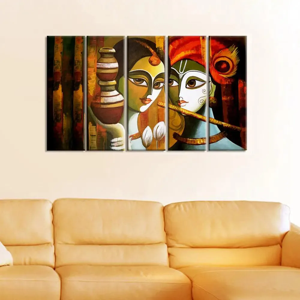 Lord Radha Krishna Folk Wall Painting