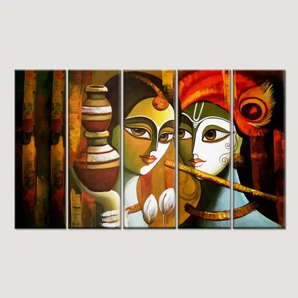 Lord Radha Krishna Folk Wall Painting
