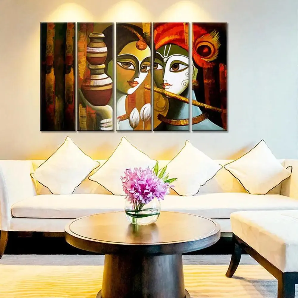 Lord Radha Krishna Folk Wall Painting