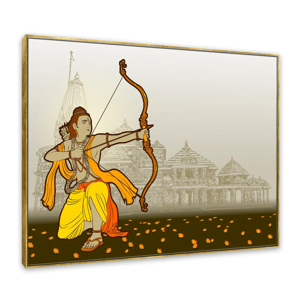 Lord Ram Ayodhya Wall Painting for Living Room With Frame