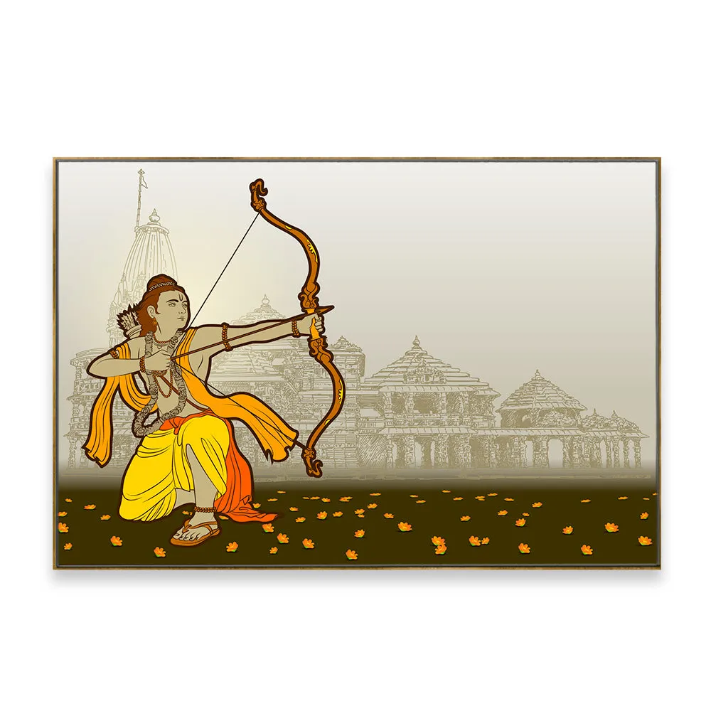 Lord Ram Ayodhya Wall Painting for Living Room With Frame