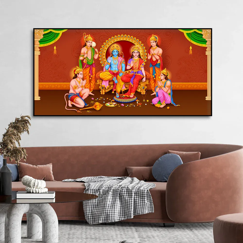 Lord Rama Canvas Wall Painting With Frame