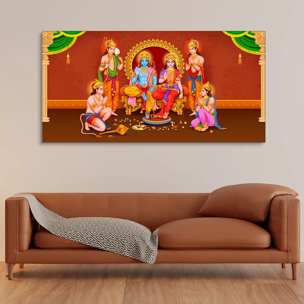 Lord Rama Canvas Wall Painting With Frame