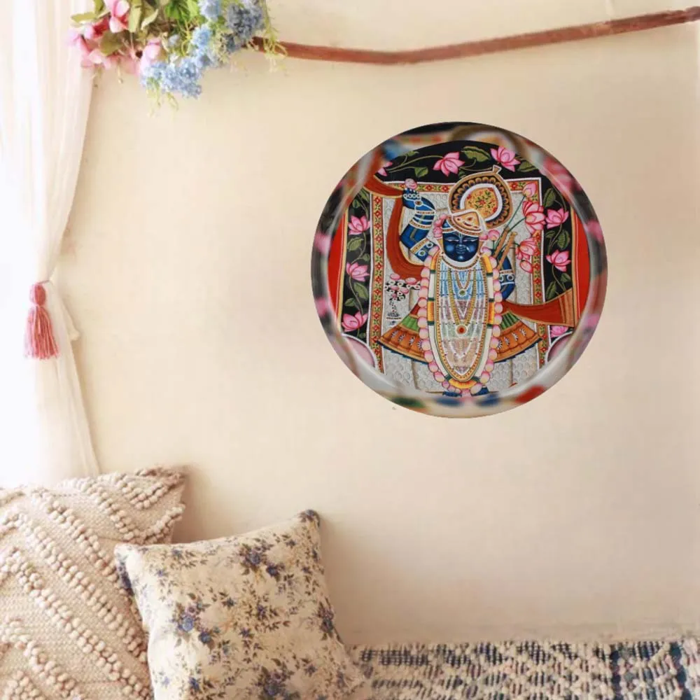 Lord Shreenathji High-quality Metallic Wall Plate for Living Room (12inches)
