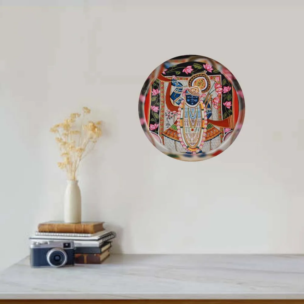 Lord Shreenathji High-quality Metallic Wall Plate for Living Room (12inches)