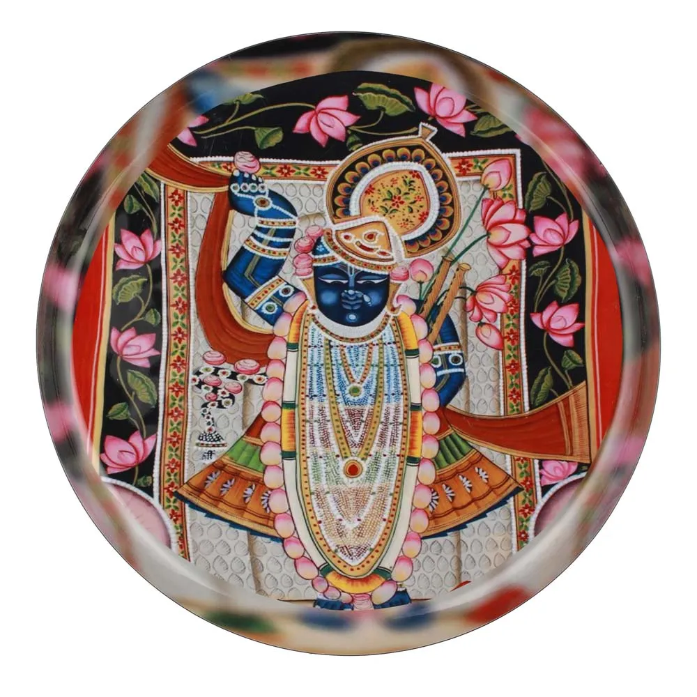 Lord Shreenathji High-quality Metallic Wall Plate for Living Room (12inches)