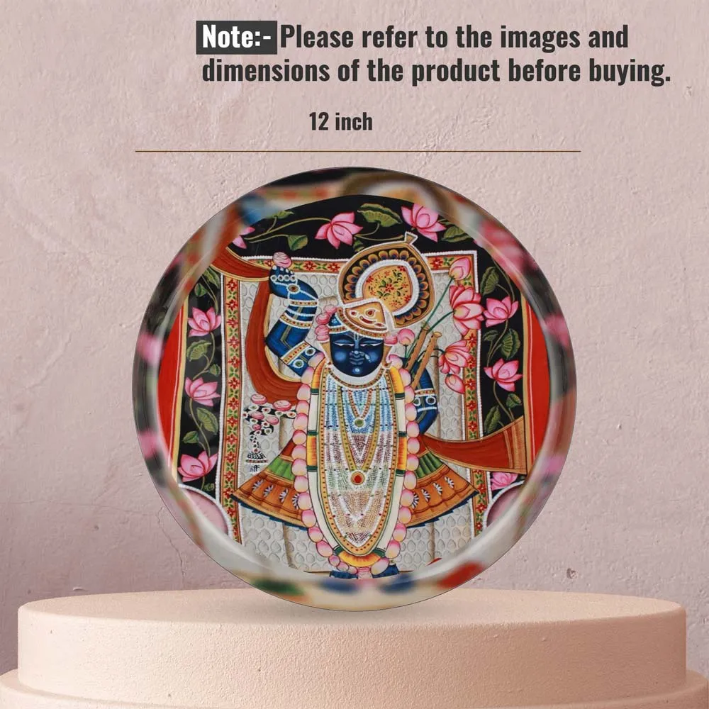 Lord Shreenathji High-quality Metallic Wall Plate for Living Room (12inches)