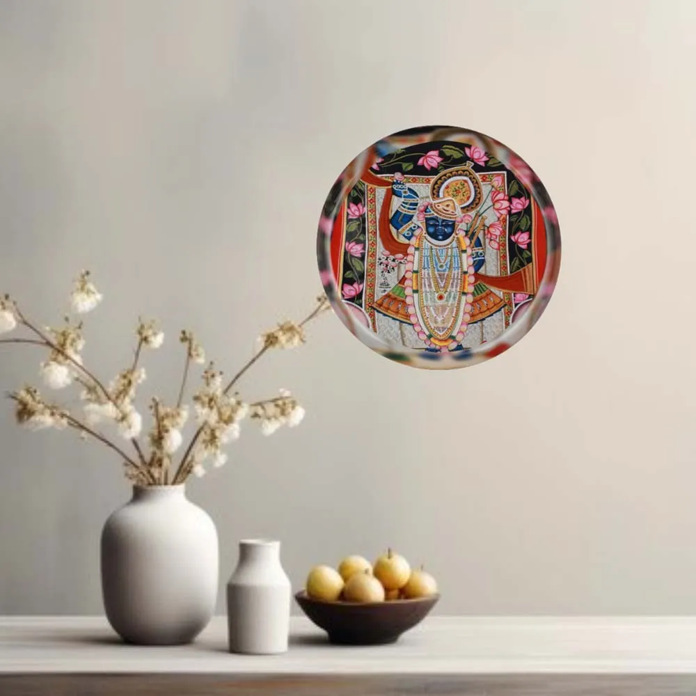 Lord Shreenathji High-quality Metallic Wall Plate for Living Room (12inches)