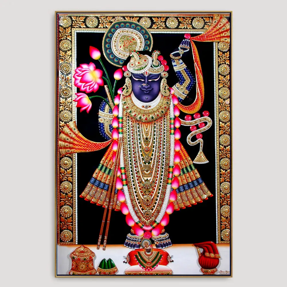 Lord Shrinath ji (Shri Krishna) Painting / Framed Wallart With Frame