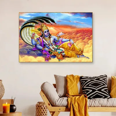 Lord Vishnu Spiritual Canvas Wall Painting
