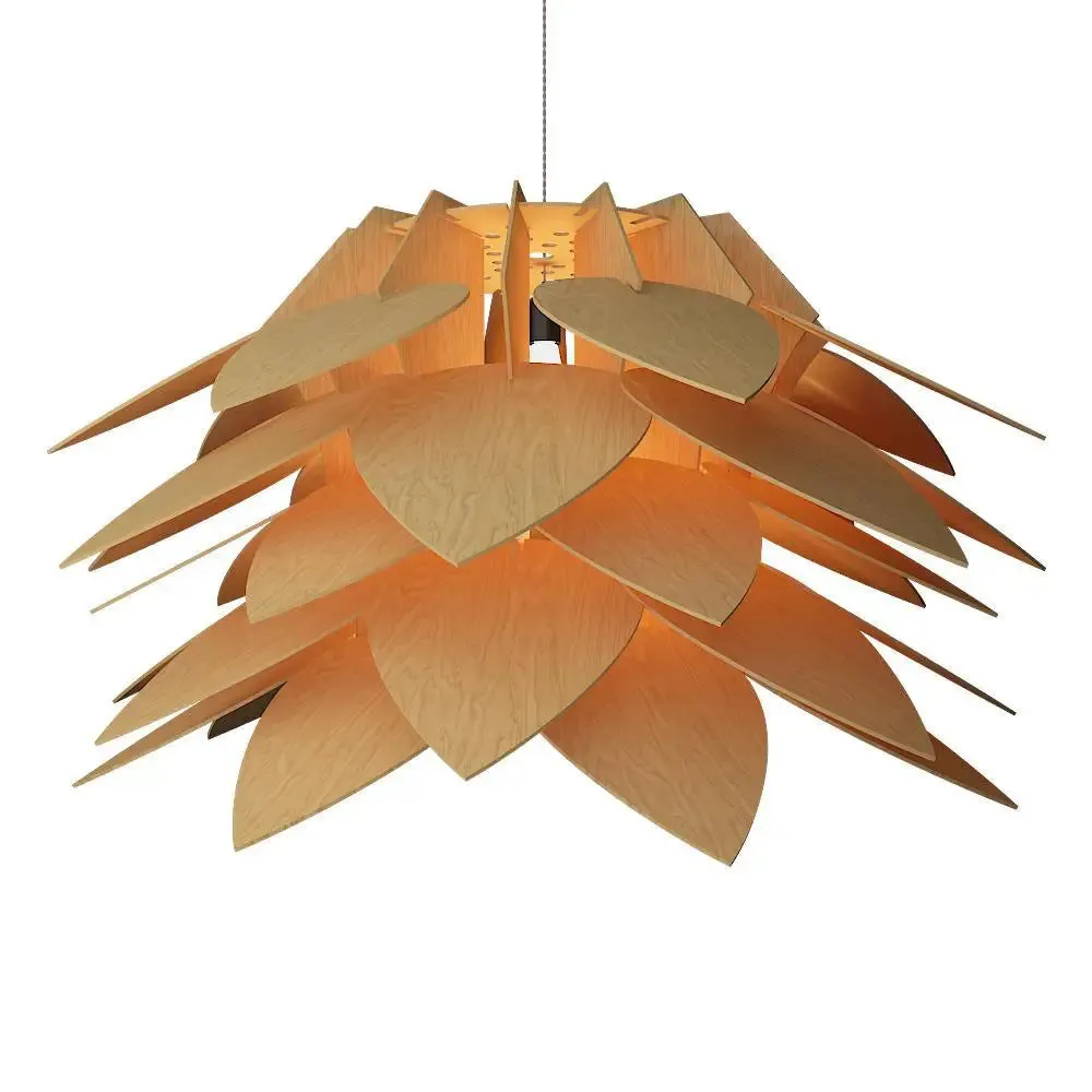 Lotus Shape Wood Pendant Lamp / Pendant Light / Modern Lamp Single Piece