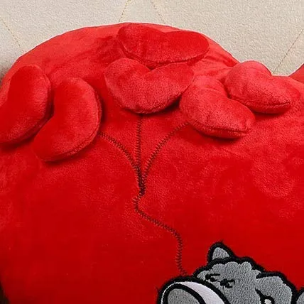 Love Bear Plush Red Heart Shaped Pillow