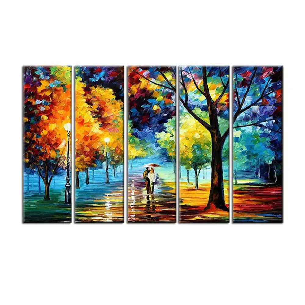 Love Couple In Forest Canvas Painting 5 Pieces Canvas Print Wall Painting