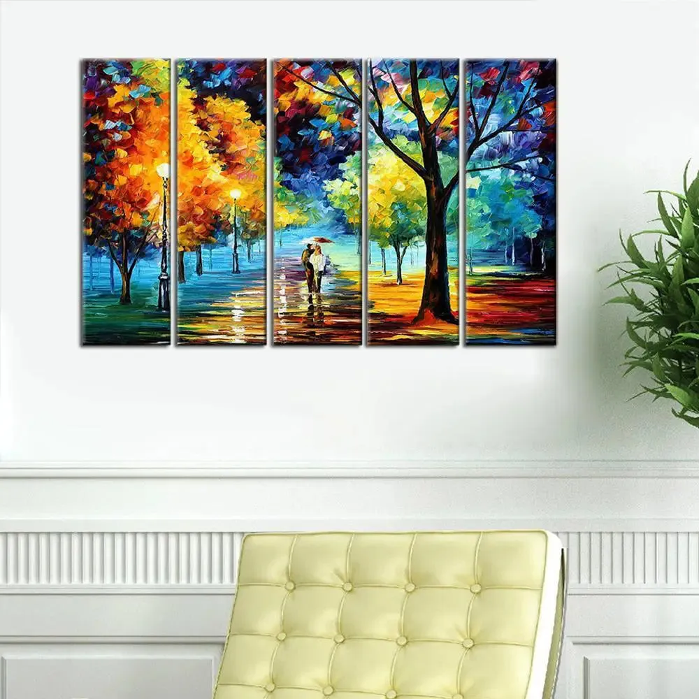 Love Couple In Forest Canvas Painting 5 Pieces Canvas Print Wall Painting