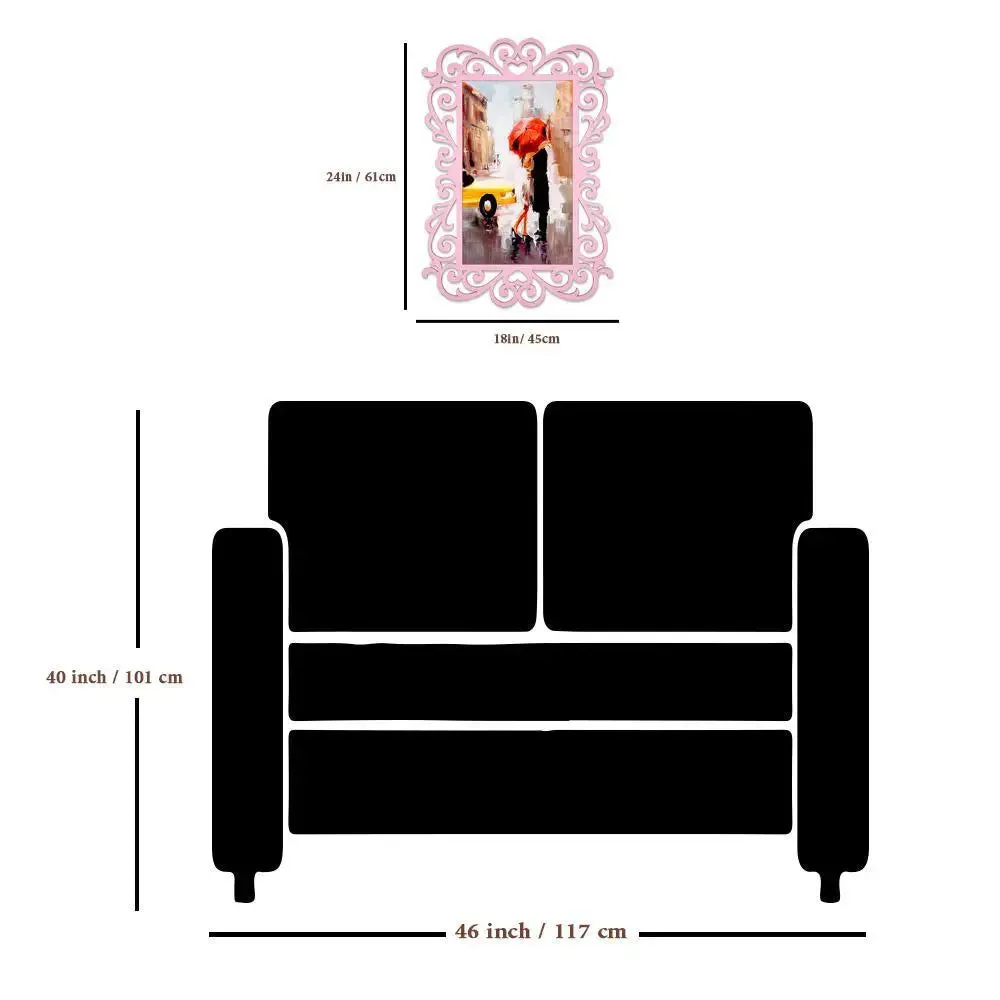 Love Couple In Rainy Day Canvas Print in Decorative Frame