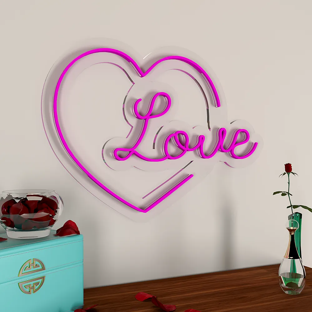 Love Heart Neon Light (Available in Multiple Colors) Red