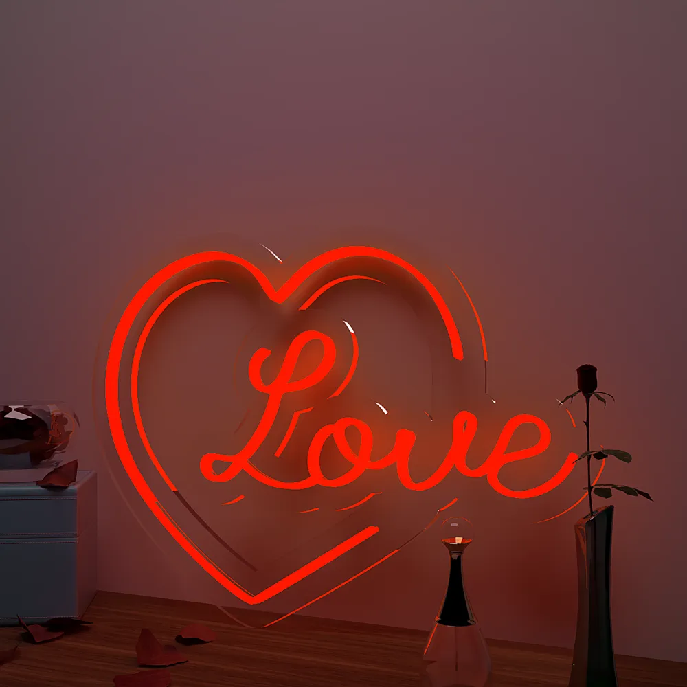 Love Heart Neon Light (Available in Multiple Colors) Red