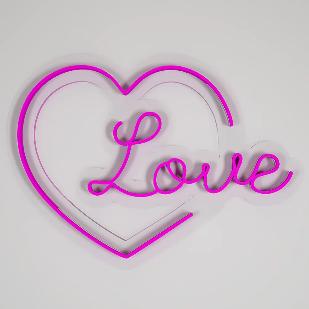 Love Heart Neon Light (Available in Multiple Colors) Red