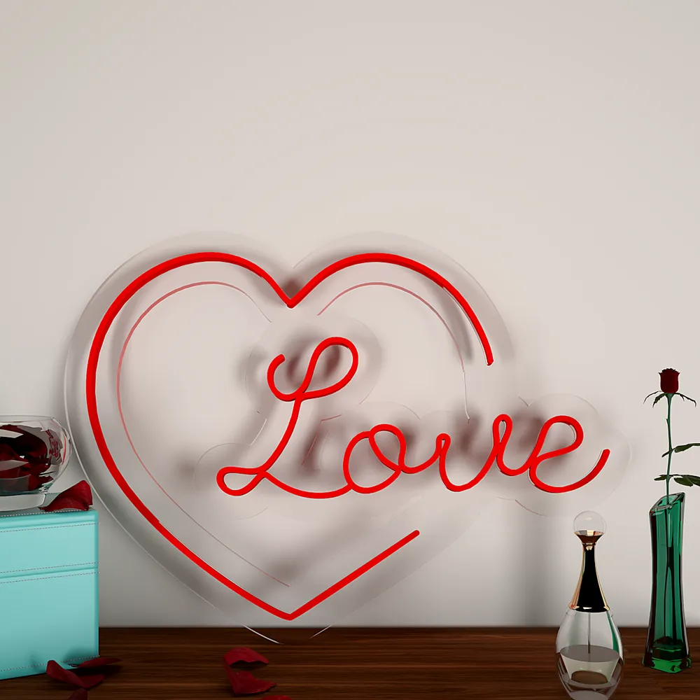 Love Heart Neon Light (Available in Multiple Colors) Red