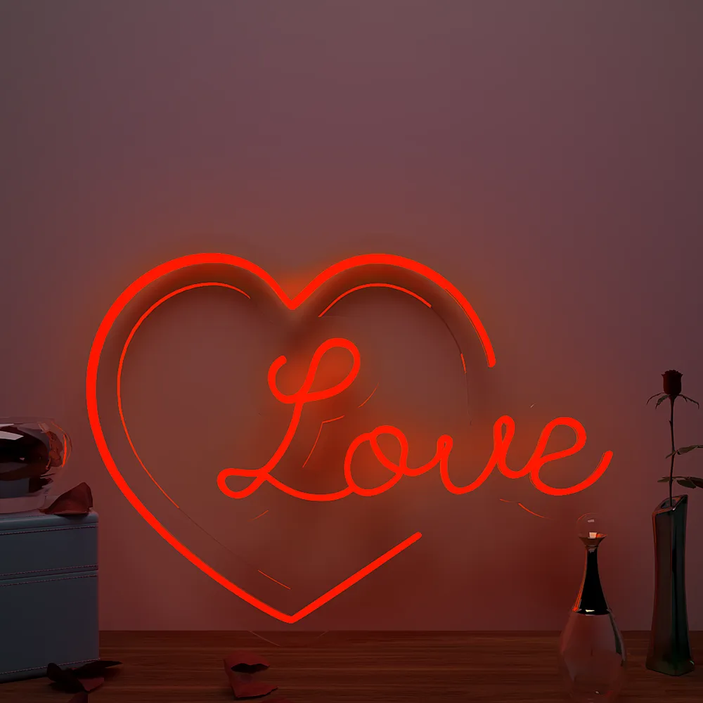 Love Heart Neon Light (Available in Multiple Colors) Red