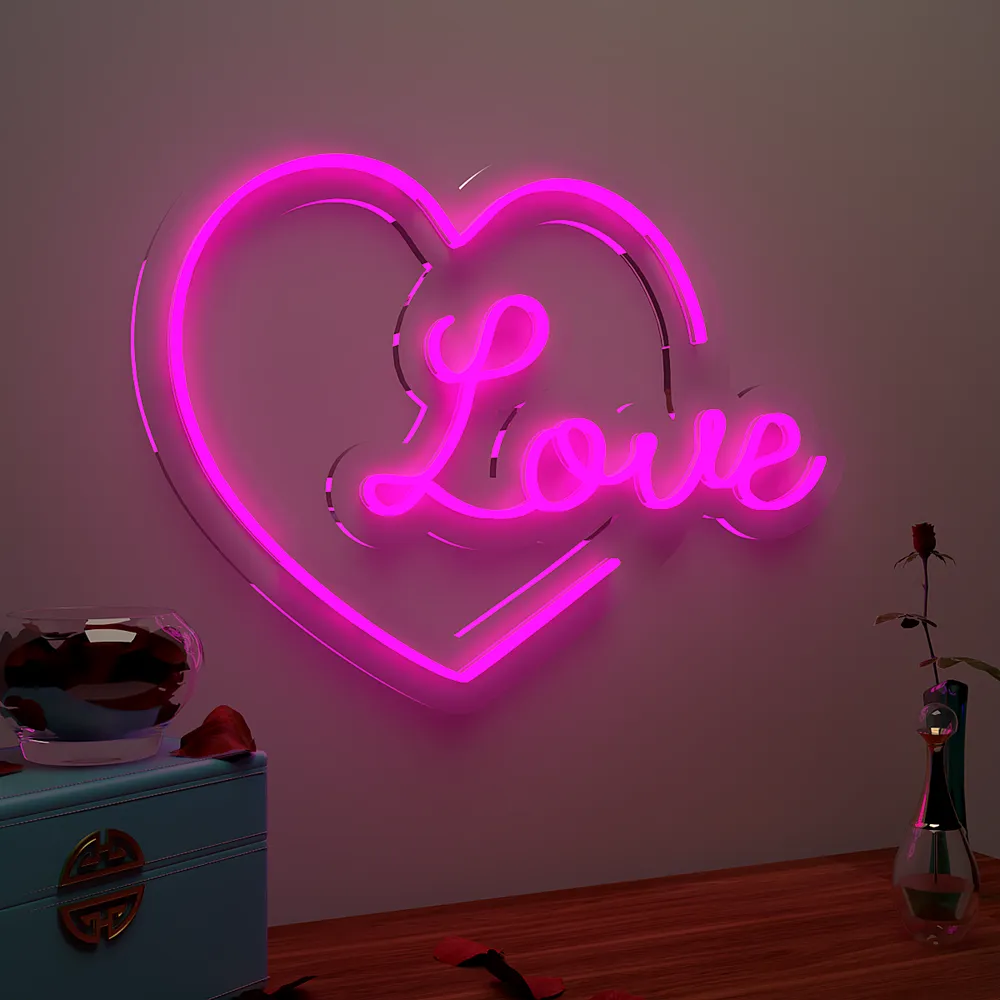 Love Heart Neon Light (Available in Multiple Colors) Red