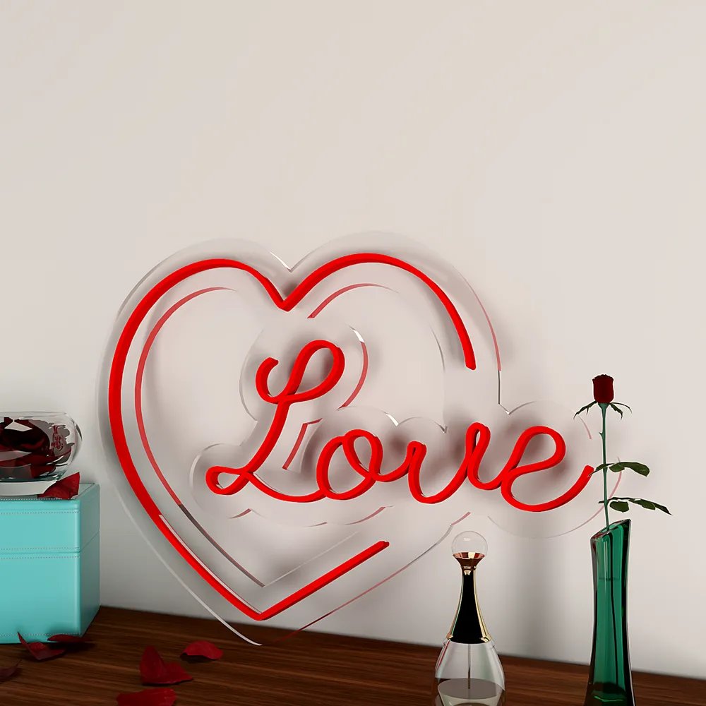 Love Heart Neon Light (Available in Multiple Colors) Red