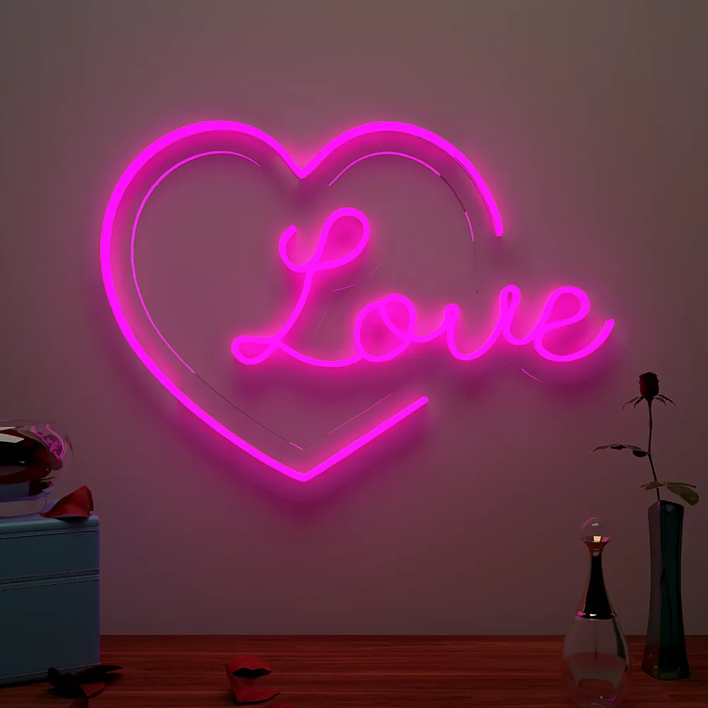 Love Heart Neon Light (Available in Multiple Colors) Red