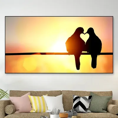 Lovebird  Beautiful Scenery Canvas Printed Painting