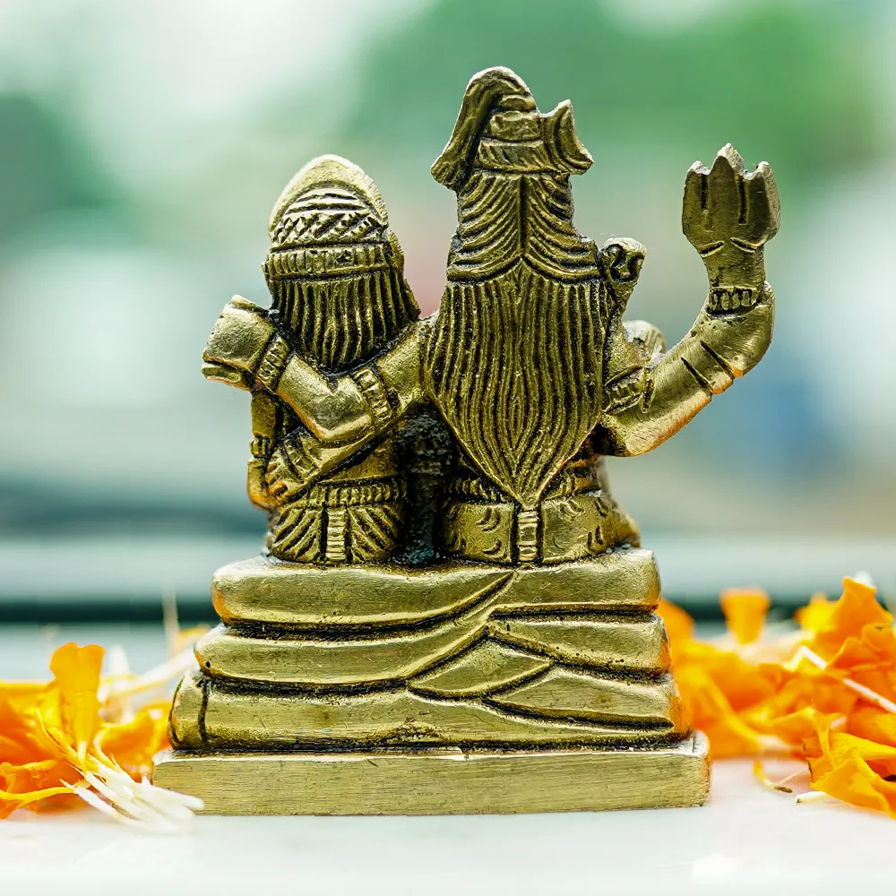 Lucky Brass Handmade Shiv Parvati Parivar Multiuse Sitting Idol Showpiece