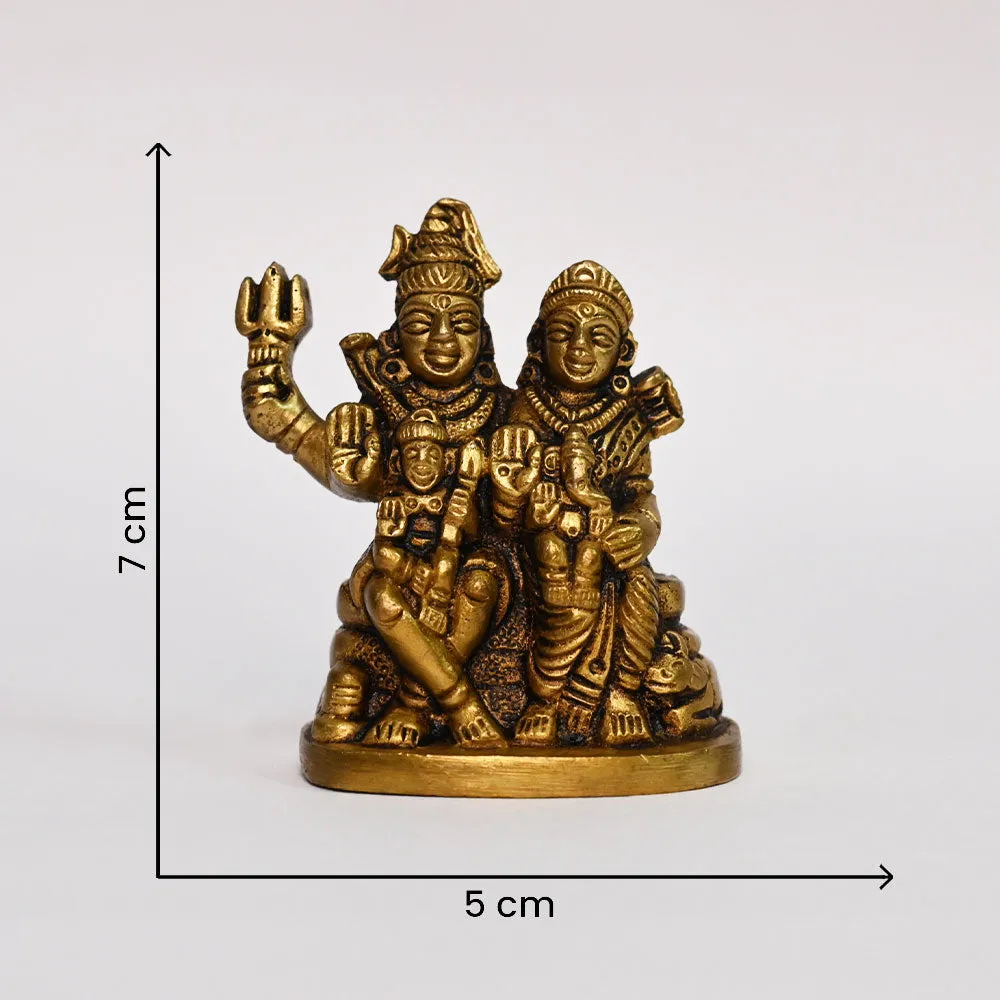 Lucky Brass Handmade Shiv Parvati Parivar Multiuse Sitting Idol Showpiece