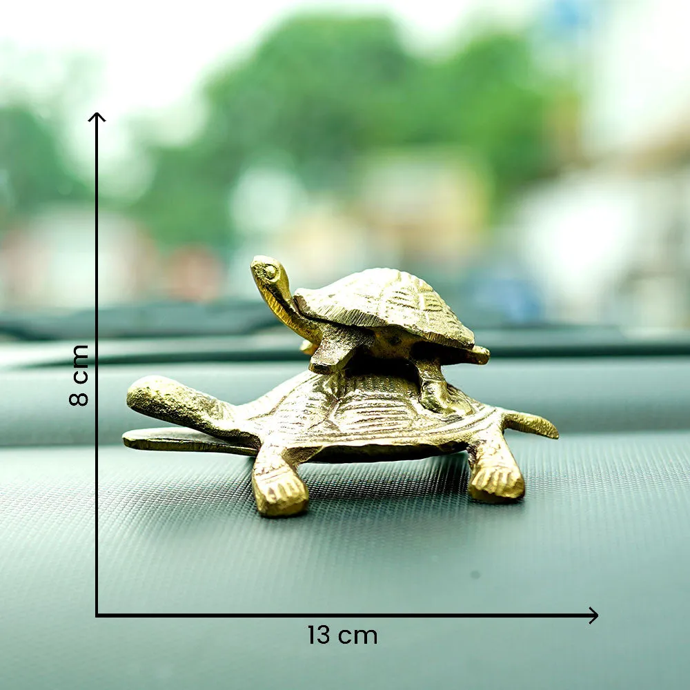 Lucky Vastu Double Tortoise Brass Finish Idol Set Of 1